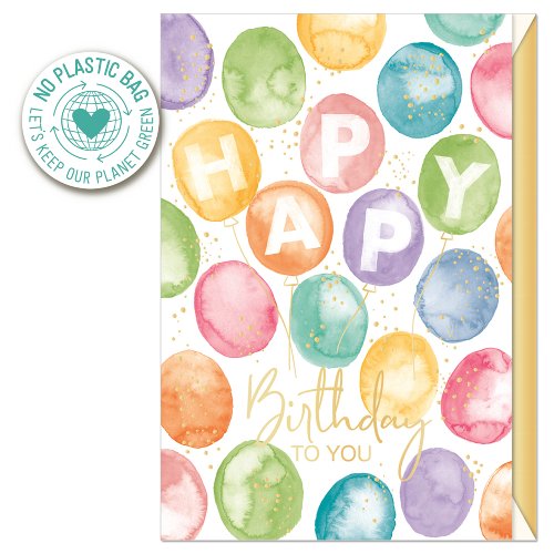 Happy Birthday Colourful Balloons Card