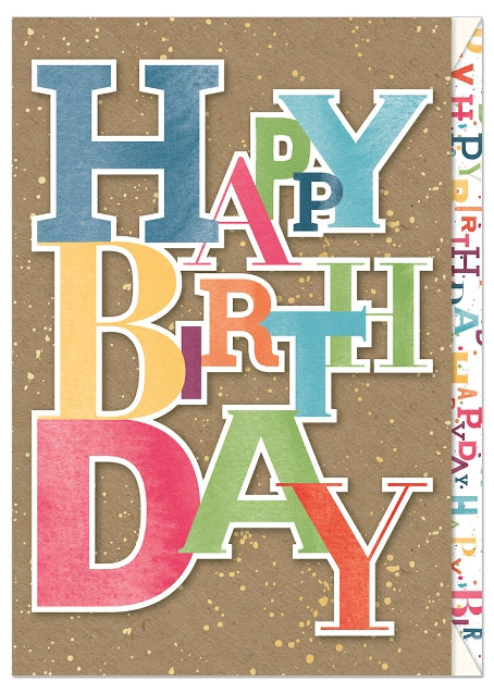 3D Applique Happy Birthday Card