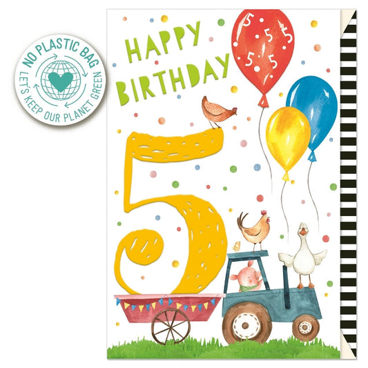 Fifth Birthday Barnyard Card