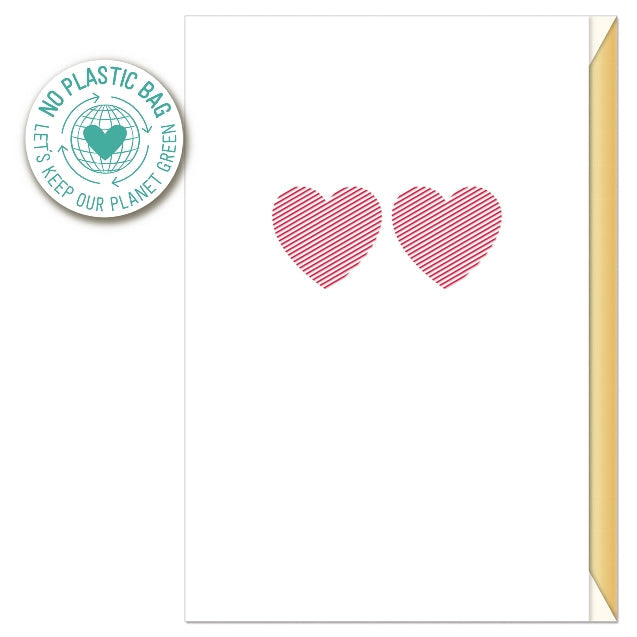 Two Hearts Embroidered Card