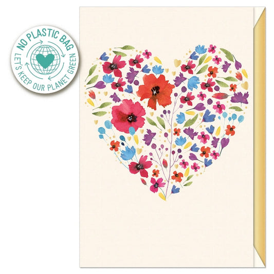 Wildflowers Heart Card