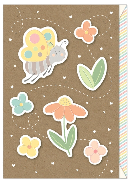 3D Applique Butterfly Garden Card