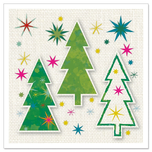 Mini Card - Colourful Christmas Trees