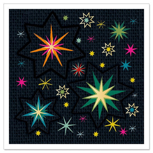 Mini Card - Colourful Christmas Stars