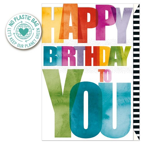 Multicolour Happy Birthday To You Card