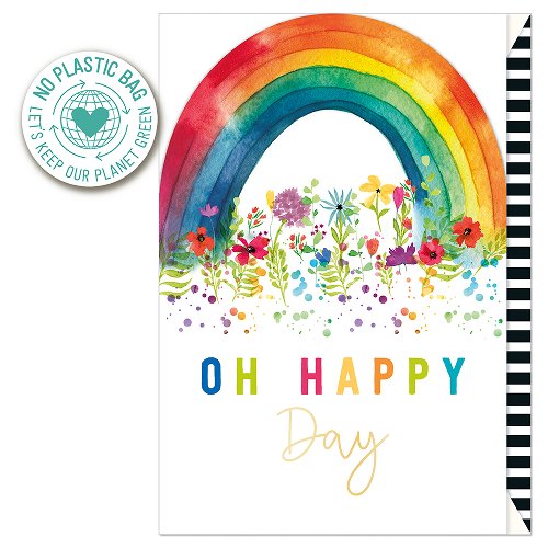 Oh Happy Day Rainbow Wildflowers Card