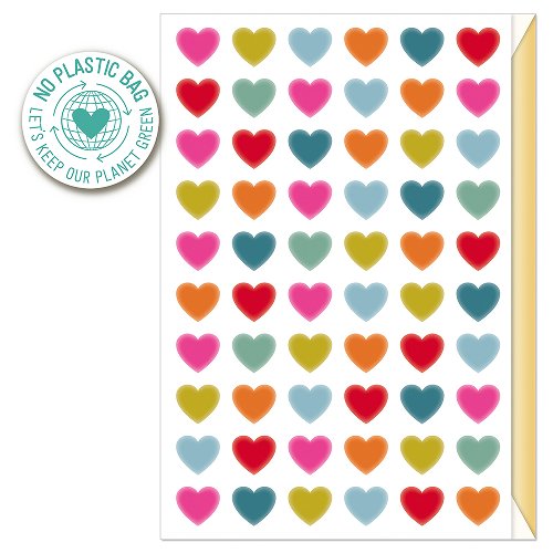Multicolour Graphic Hearts Card
