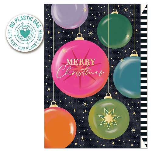 Colourful Christmas Baubles Card