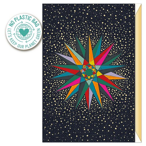 Multicolour Christmas Star Card