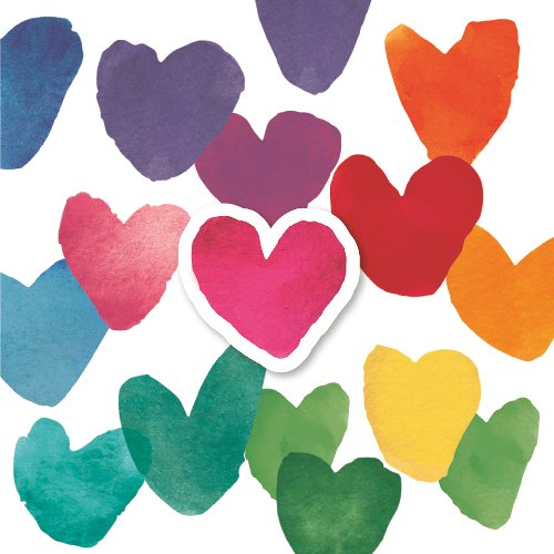 Mini Card - Rainbow Hearts