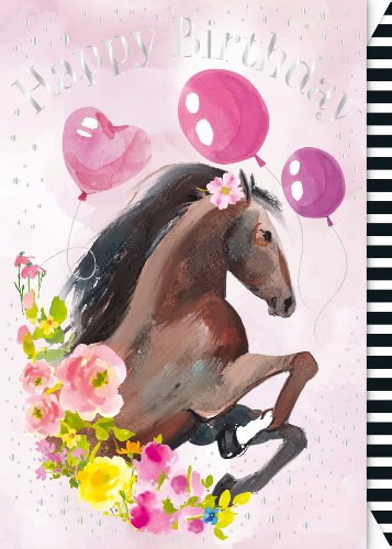 Kids Pink Pony Birthday Card