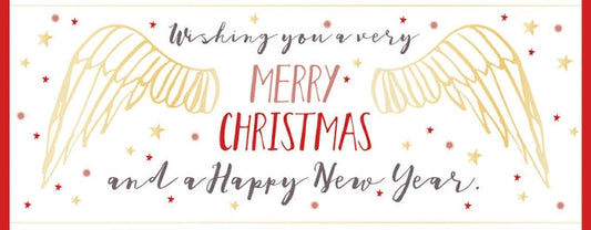 No. 10 Card - Merry Christmas Angel Wings