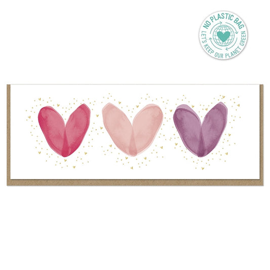 No. 10 Card - Watercolour Hearts
