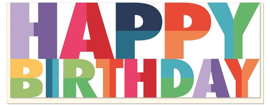 No. 10 Card - Rainbow Birthday Text