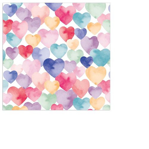 Beverage Napkin Watercolour Hearts