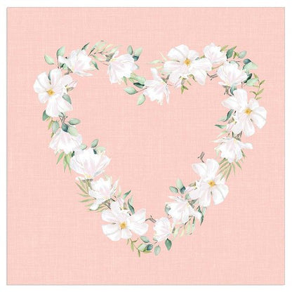 Luncheon Napkin Floral Heart