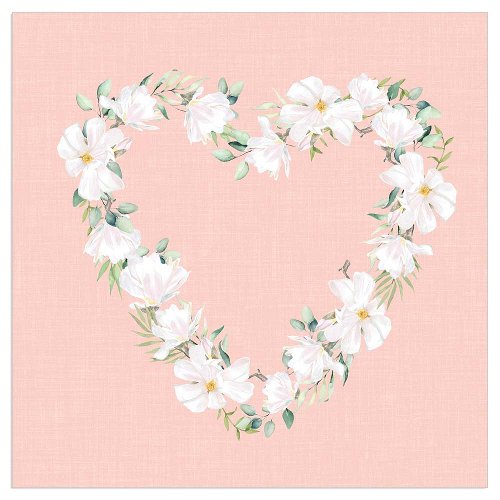 Luncheon Napkin Floral Heart
