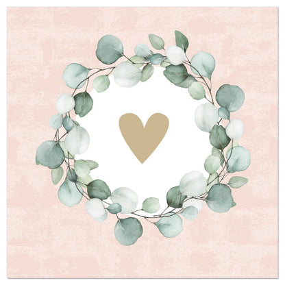Luncheon Napkin Eucalyptus Heart