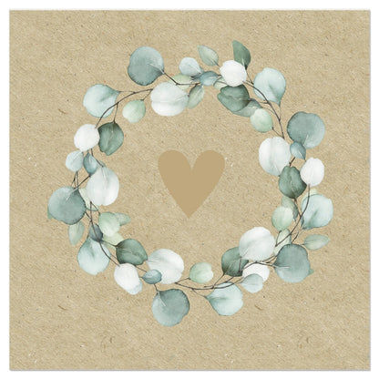 Luncheon Napkin Eucalyptus Heart