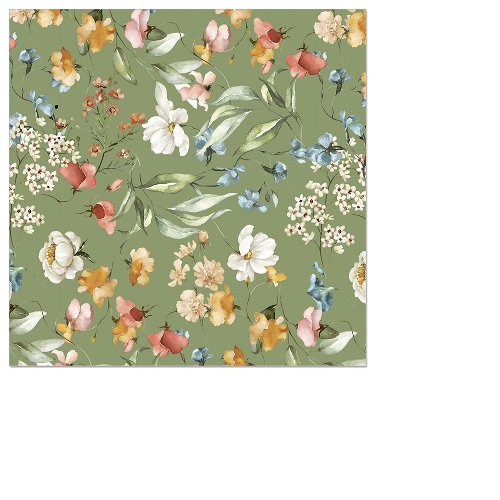 Beverage Napkin Garden Flowers