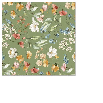 Beverage Napkin Garden Flowers