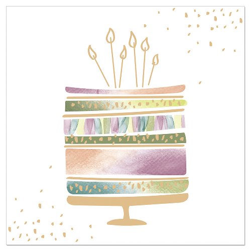 Luncheon Napkin Birthday Cake