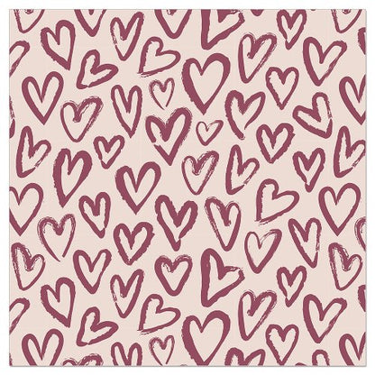 Luncheon Napkin Handmade Hearts