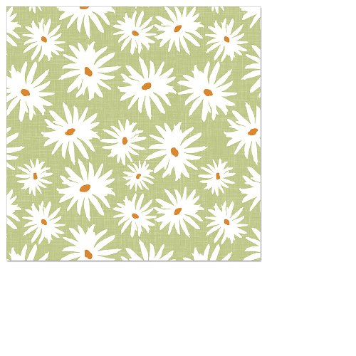Beverage Napkin Daisies Green
