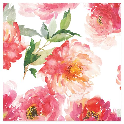 Luncheon Napkin Watercolour Peonies