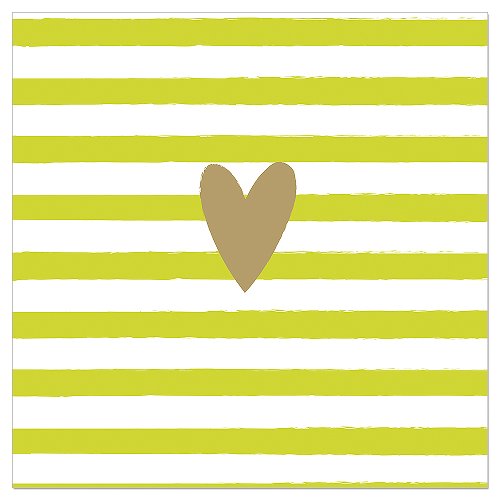 Luncheon Napkin Striped Heart