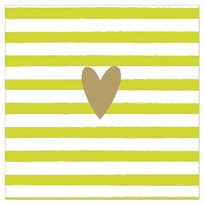 Luncheon Napkin Striped Heart