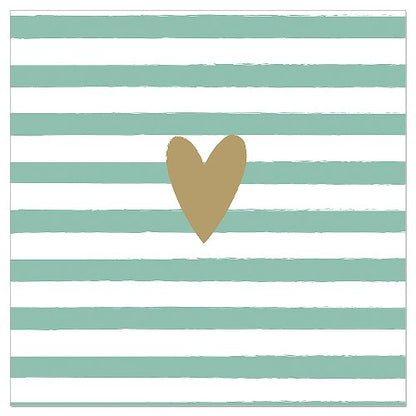 Luncheon Napkin Striped Heart