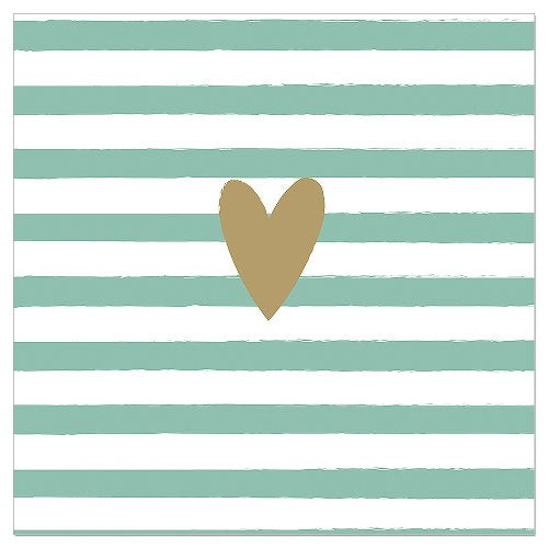 Luncheon Napkin Striped Heart