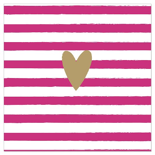 Luncheon Napkin Striped Heart