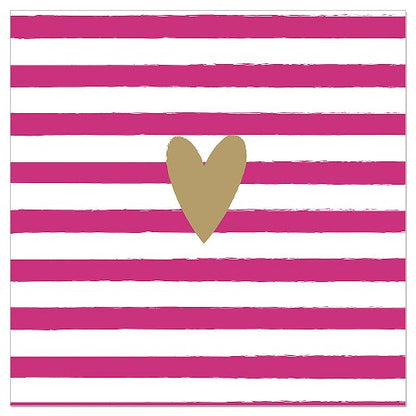 Luncheon Napkin Striped Heart