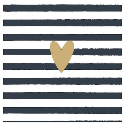 Luncheon Napkin Striped Heart