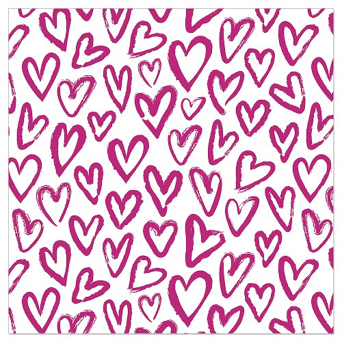 Luncheon Napkin Handmade Hearts