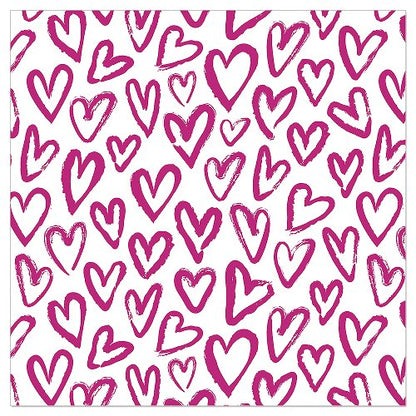 Luncheon Napkin Handmade Hearts