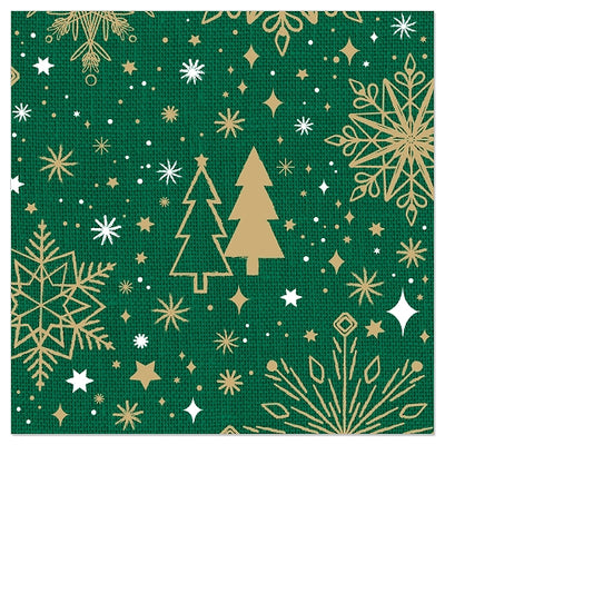 Beverage Napkin Snowflakes & Christmas Trees