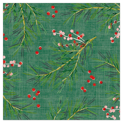 Luncheon Napkin Holly Berries