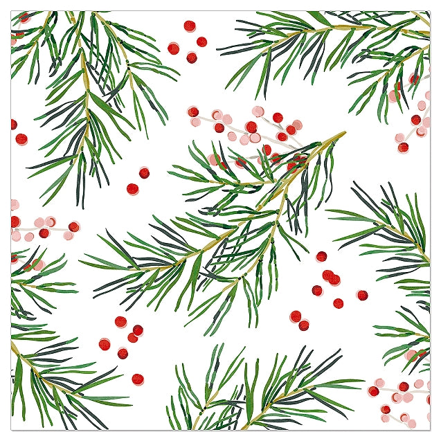 Luncheon Napkin Holly Berries