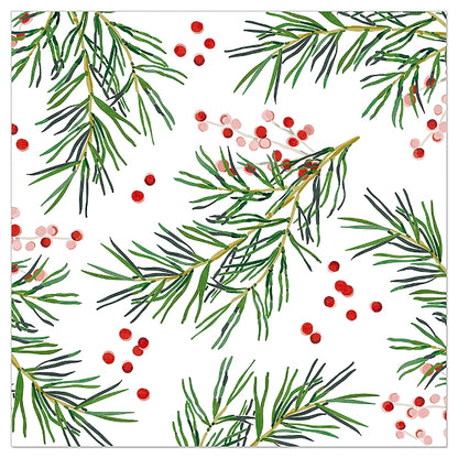 Luncheon Napkin Holly Berries