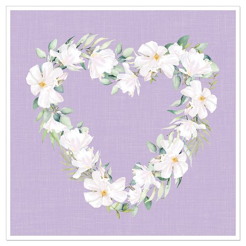 Luncheon Napkin Floral Heart