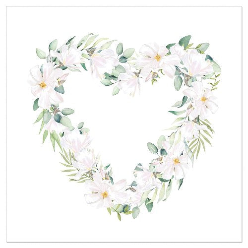 Luncheon Napkin Floral Heart