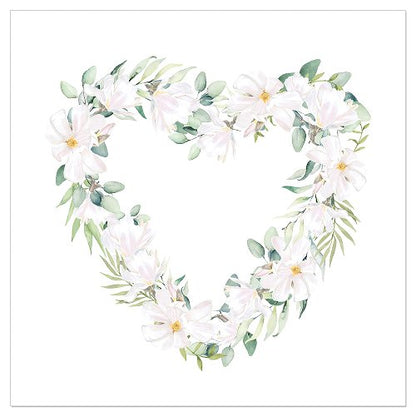 Luncheon Napkin Floral Heart