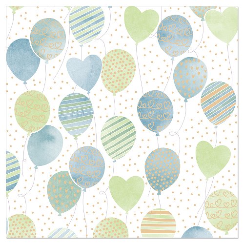 Luncheon Napkin Balloon Hearts