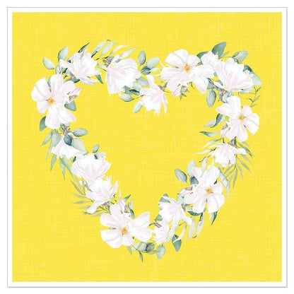 Luncheon Napkin Floral Heart
