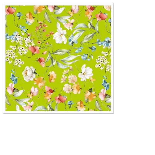 Beverage Napkin Garden Flowers
