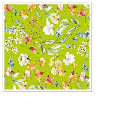Beverage Napkin Garden Flowers