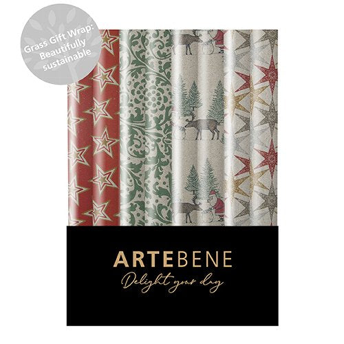 Gift Wrap Roll Set - Grass Paper Christmas